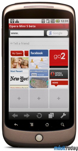 Opera Mini 5 Beta en Google Nexus One