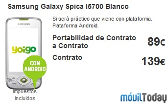 Samsung Galaxy Spica I5700 Yoigo