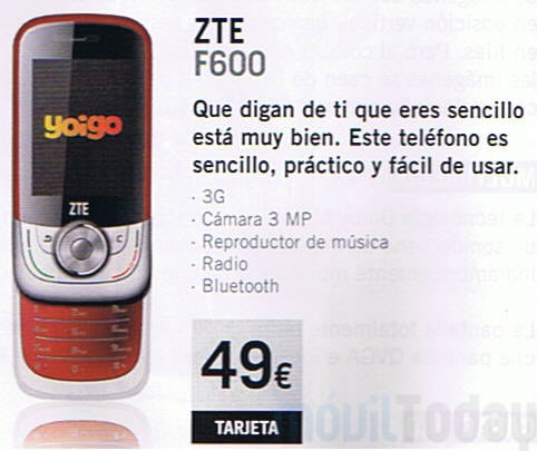 ZTE F600 Yoigo
