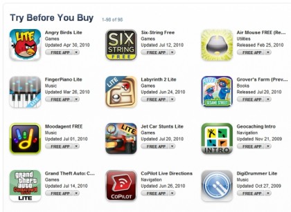app store prueba antes de comprar