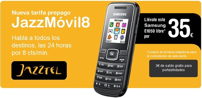 JazzMóvil8, tarifa prepago de Jazztel
