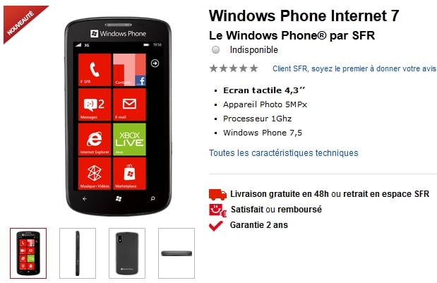ZTE Tania Windows Phone SFR