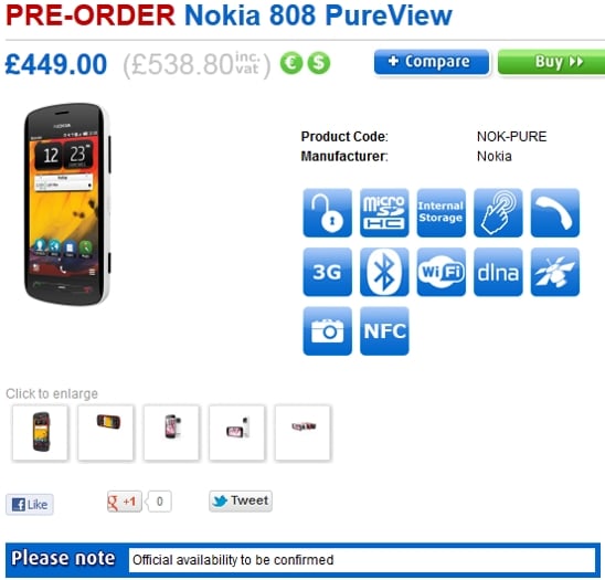 Nokia PureView 808 UK