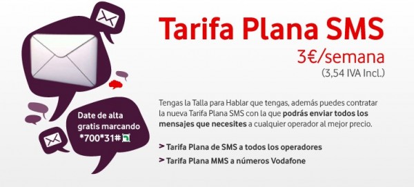 Tarifa Plana SMS Vodafone