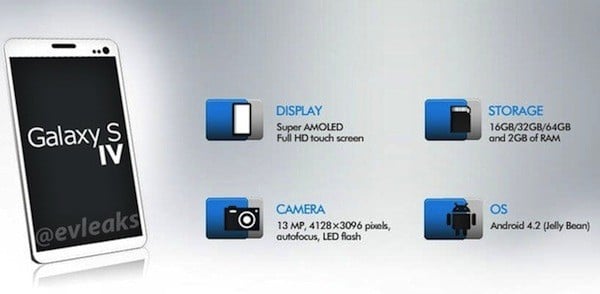 Samsung Galaxy S 4 especificaciones