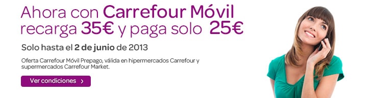Promoción recarga Carrefour móvil