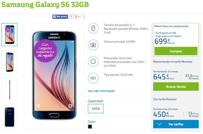 Samsung Galaxy S6 descuento