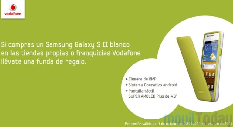 Llévate una funda de regalo con el Samsung Galaxy S II blanco de Vodafone