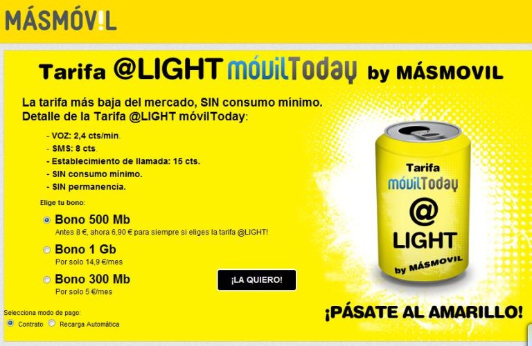 La tarifa @LIGHT ya puede contratarse en prepago