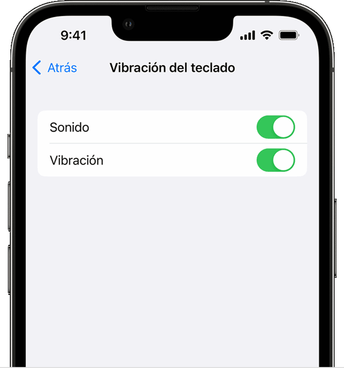 activar vibración del teclado en iOS 16